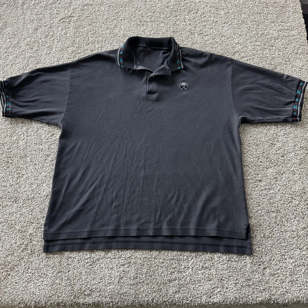 Vintage Buffalo Sabres Shirt Mens XL Black NHL Hockey Embroidered Polo Shirt